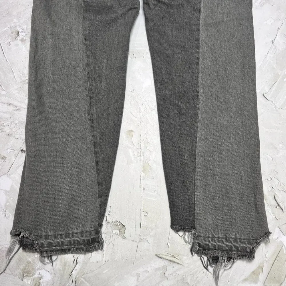 Frame Le Mix Nouveau Jeans SIZE 25 RUNS SMALL Ash Gray Two Tone Raw Hem - Picture 10 of 14